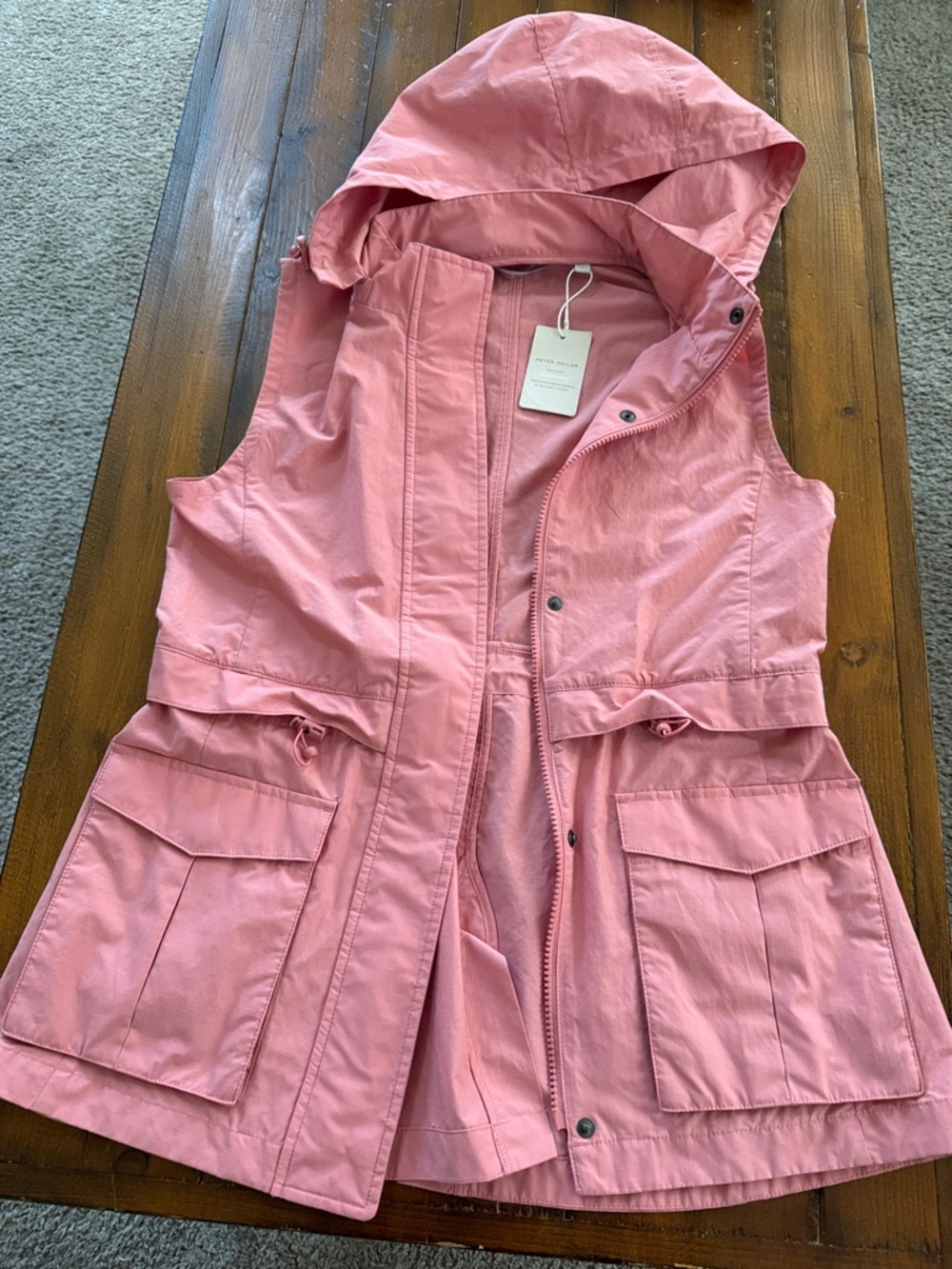 Peter Millar Pink Hooded Utility Vest